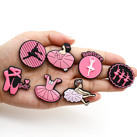 I Love Ballet PVC shoe charms set for dancers