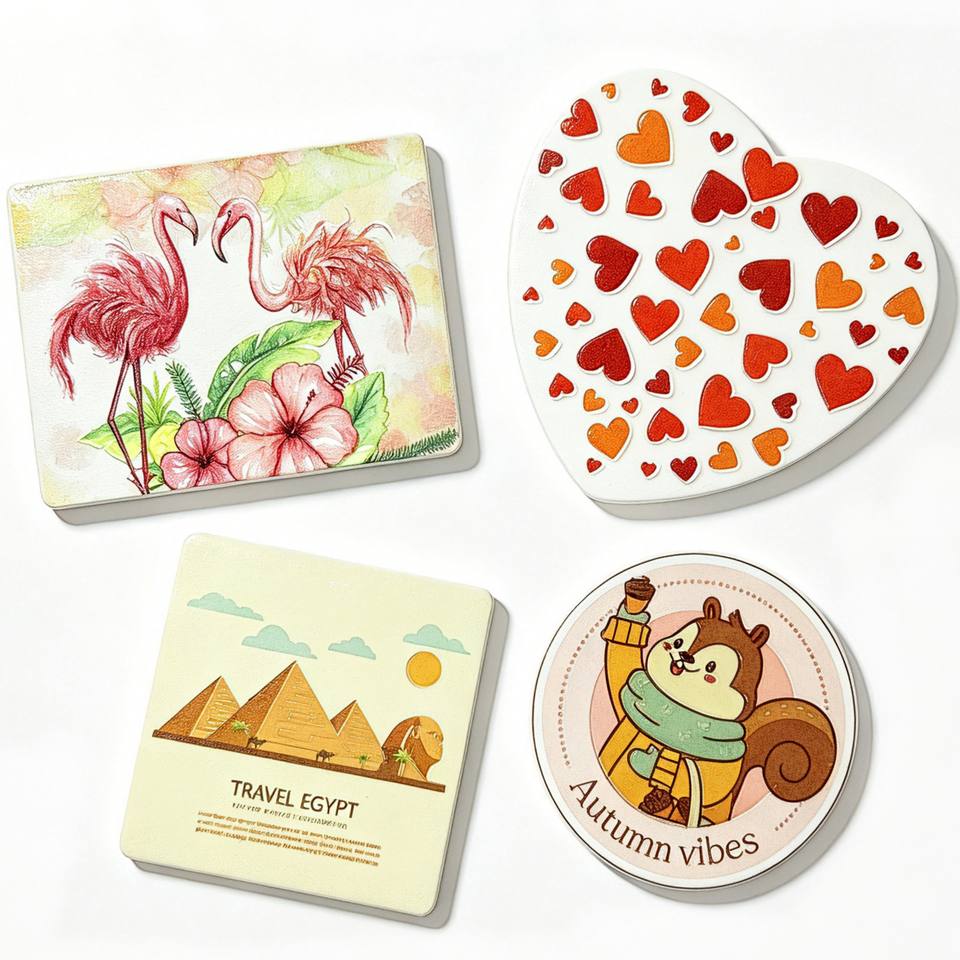 4-Piece Cartoon Fridge Magnet Set