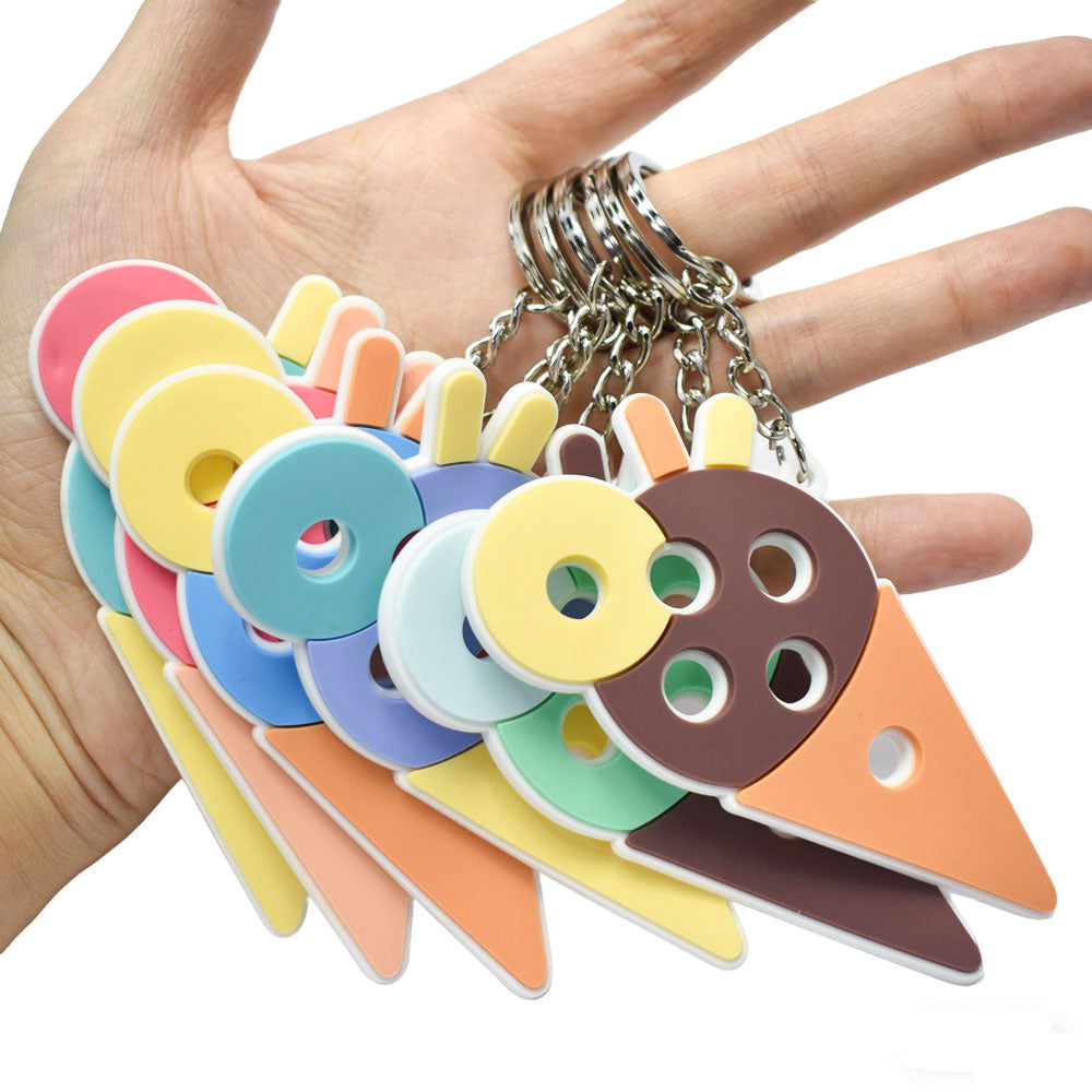 Cute Ice Cream PVC Keychains Set of [6] | Summer Bag Charms Party Favors - close-up detail image for Shopify ecommerce listing