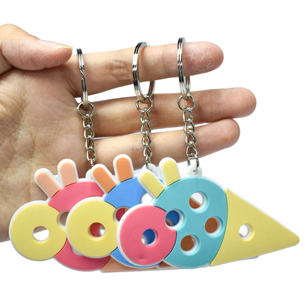 Cute Ice Cream PVC Keychains Set of [6] | Summer Bag Charms Party Favors - size guide or feature image for Shopify ecommerce listing