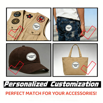 Custom 3D PVC Rubber Patches size or group view for hats and bags