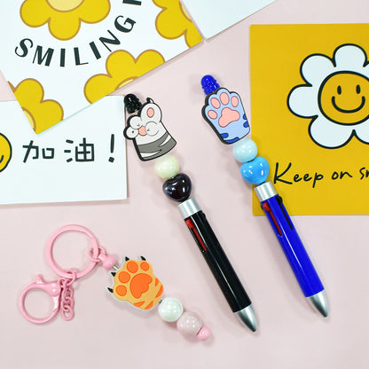 Cute Cat Paw Bead Charms Set – Soft Cartoon Animal DIY Jewelry & Pen Accessories lifestyle product image for DIY pens and crafts
