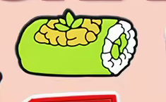 Green sushi roll PVC phone case charm