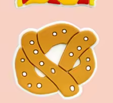 Pretzel PVC phone case charm