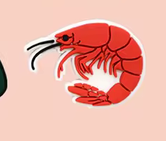 Shrimp PVC phone case charm
