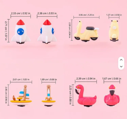 Assorted PVC shoe charms size chart