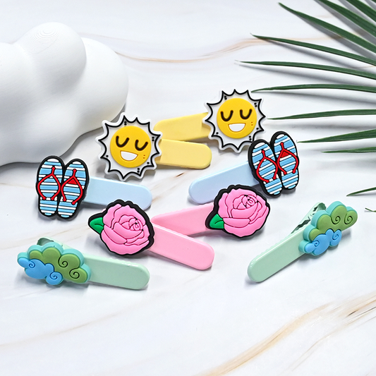 Colorful PVC hair clips assortment