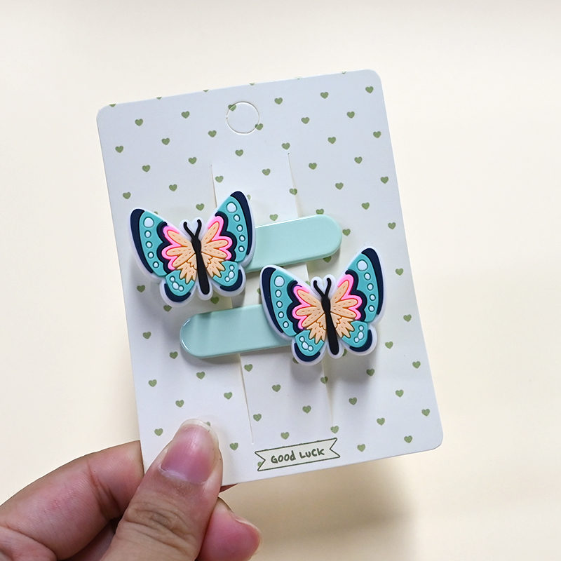 Colorful butterfly PVC hair clips set