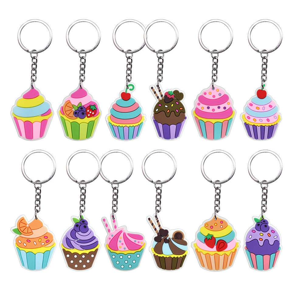 Colorful cake PVC keychain