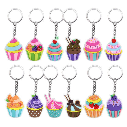 Colorful cake PVC keychain