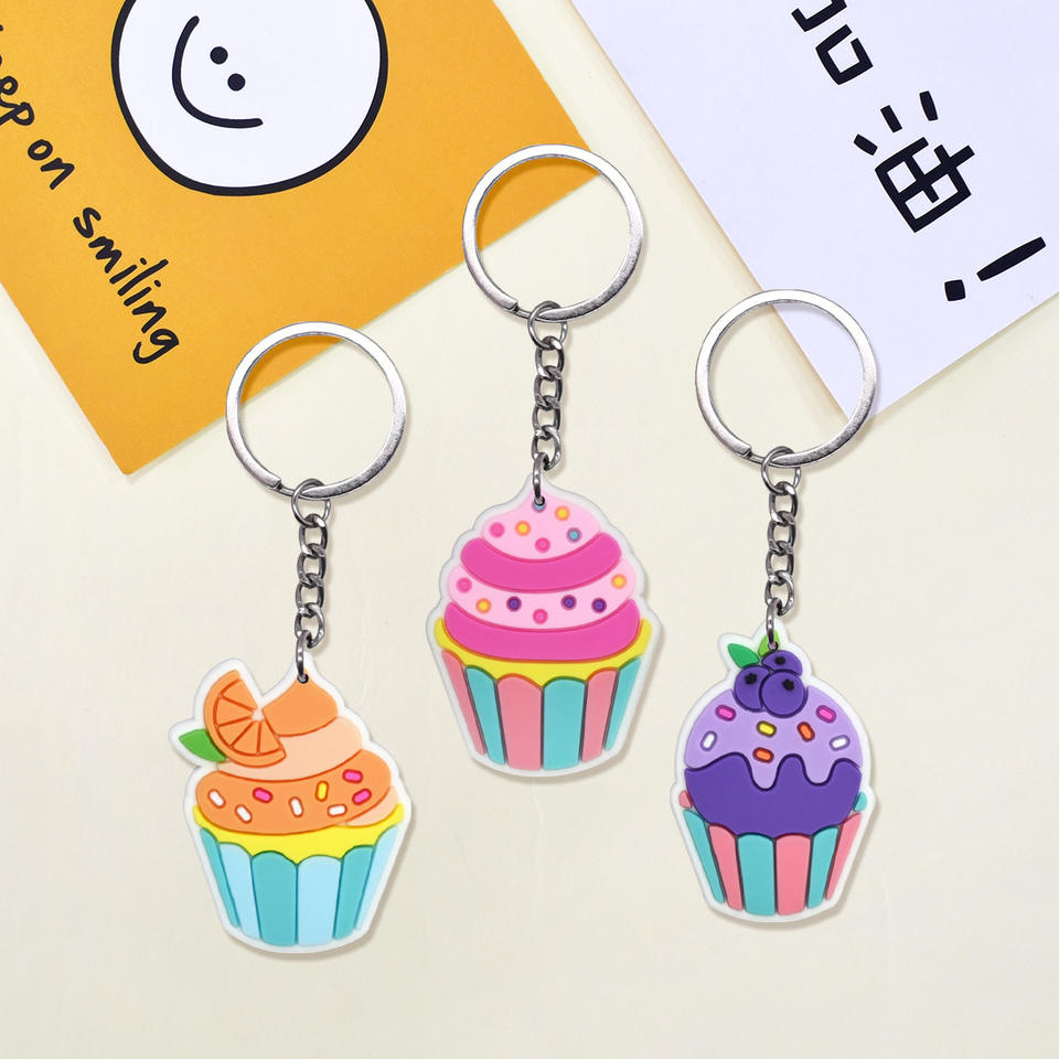 Colorful cake PVC keychain