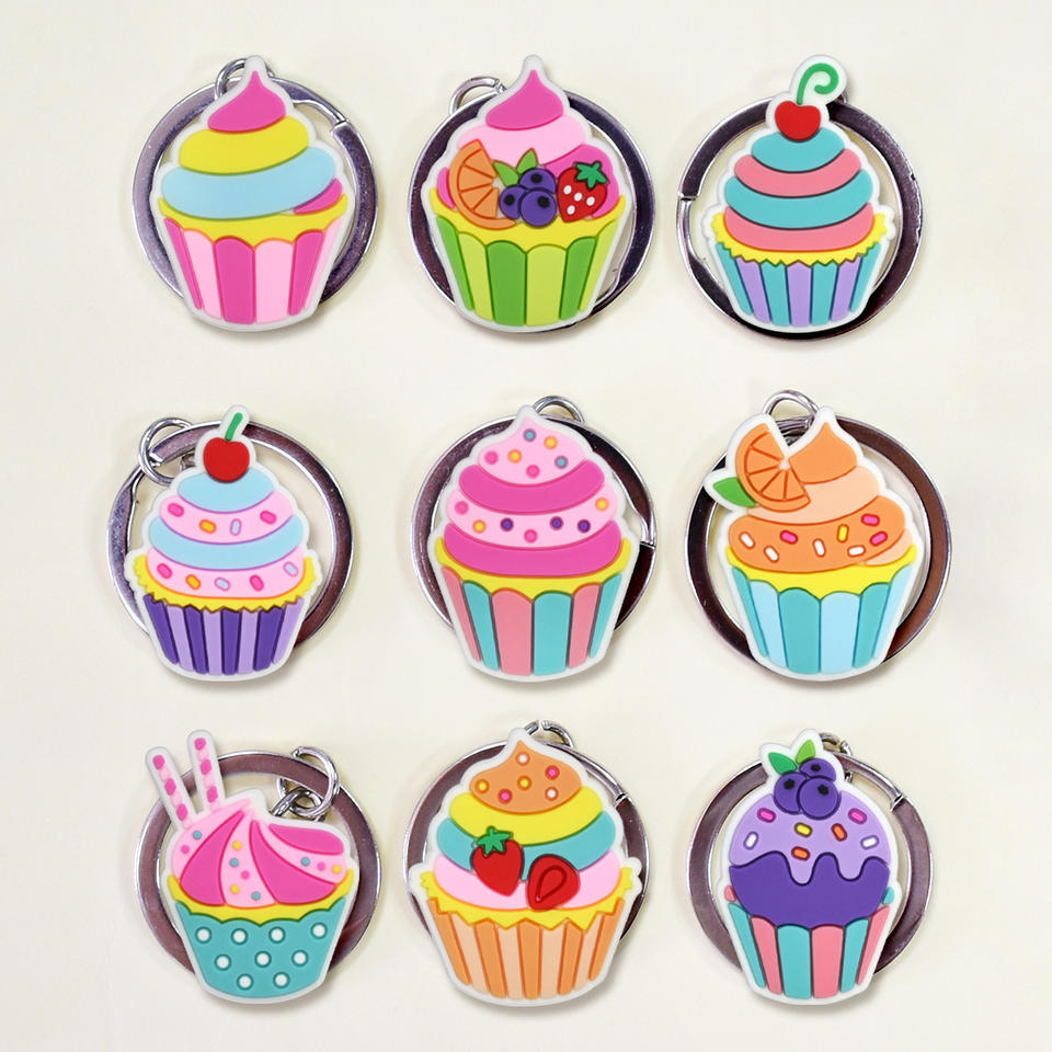Colorful cake PVC keychain