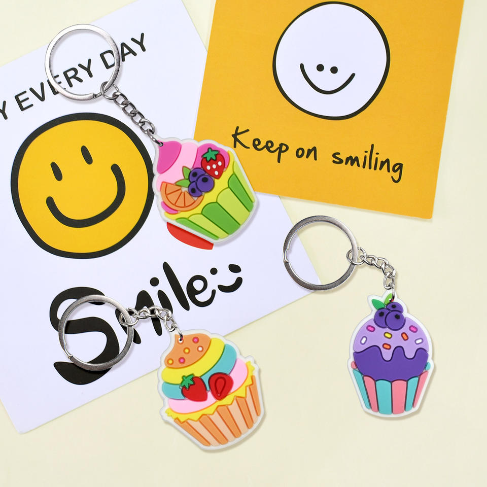 Colorful cake PVC keychain