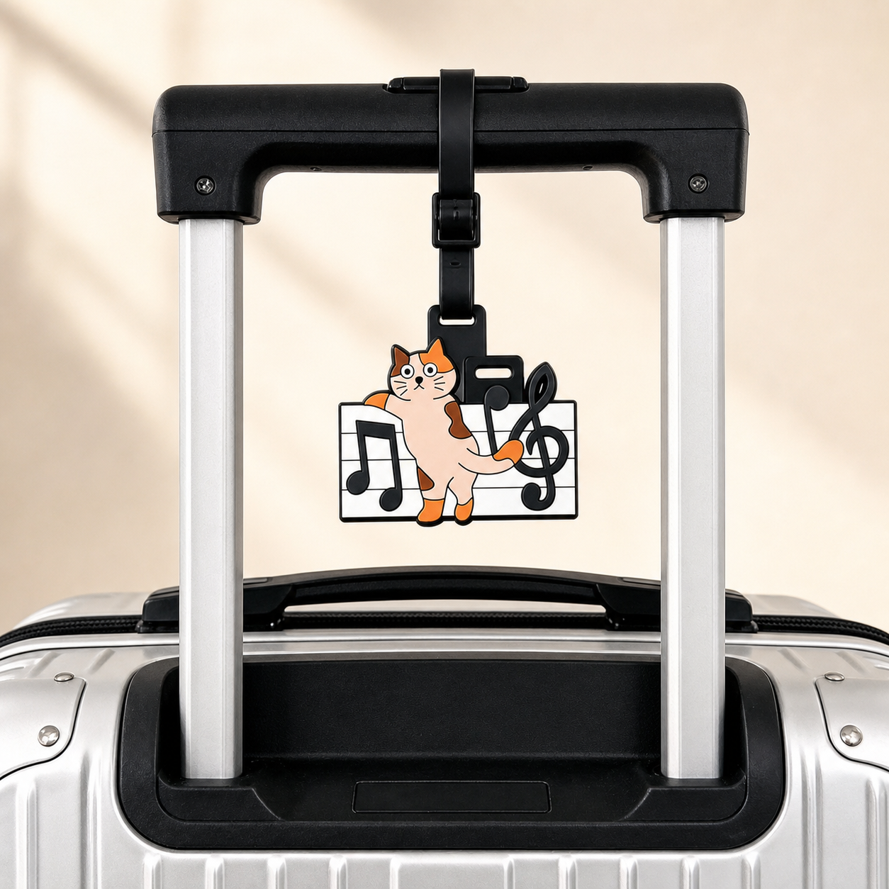 Square premium hero image for custom PVC luggage labels