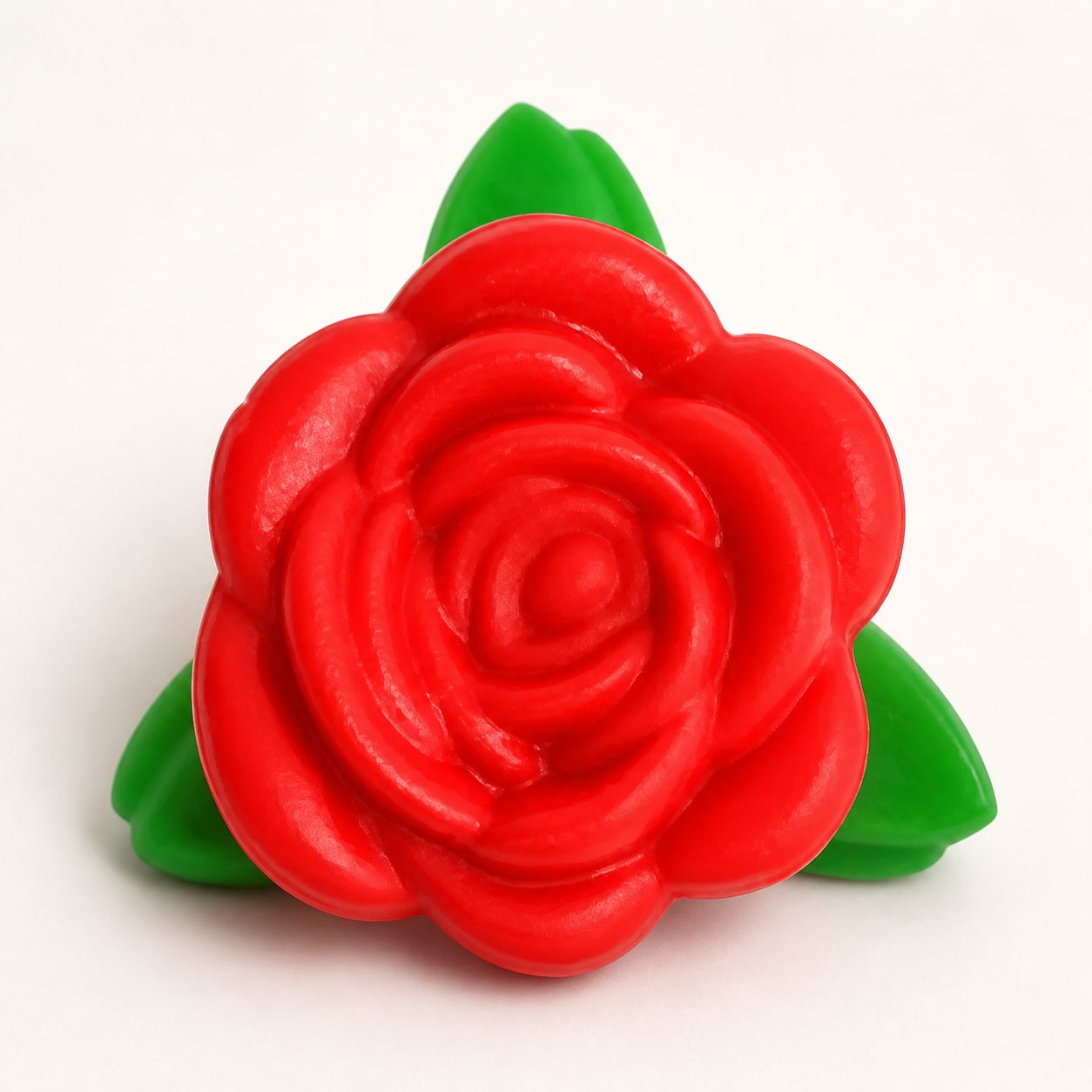 Red rose PVC accessory product close-up on a clean background