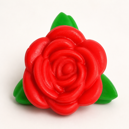 Red rose PVC accessory product close-up on a clean background