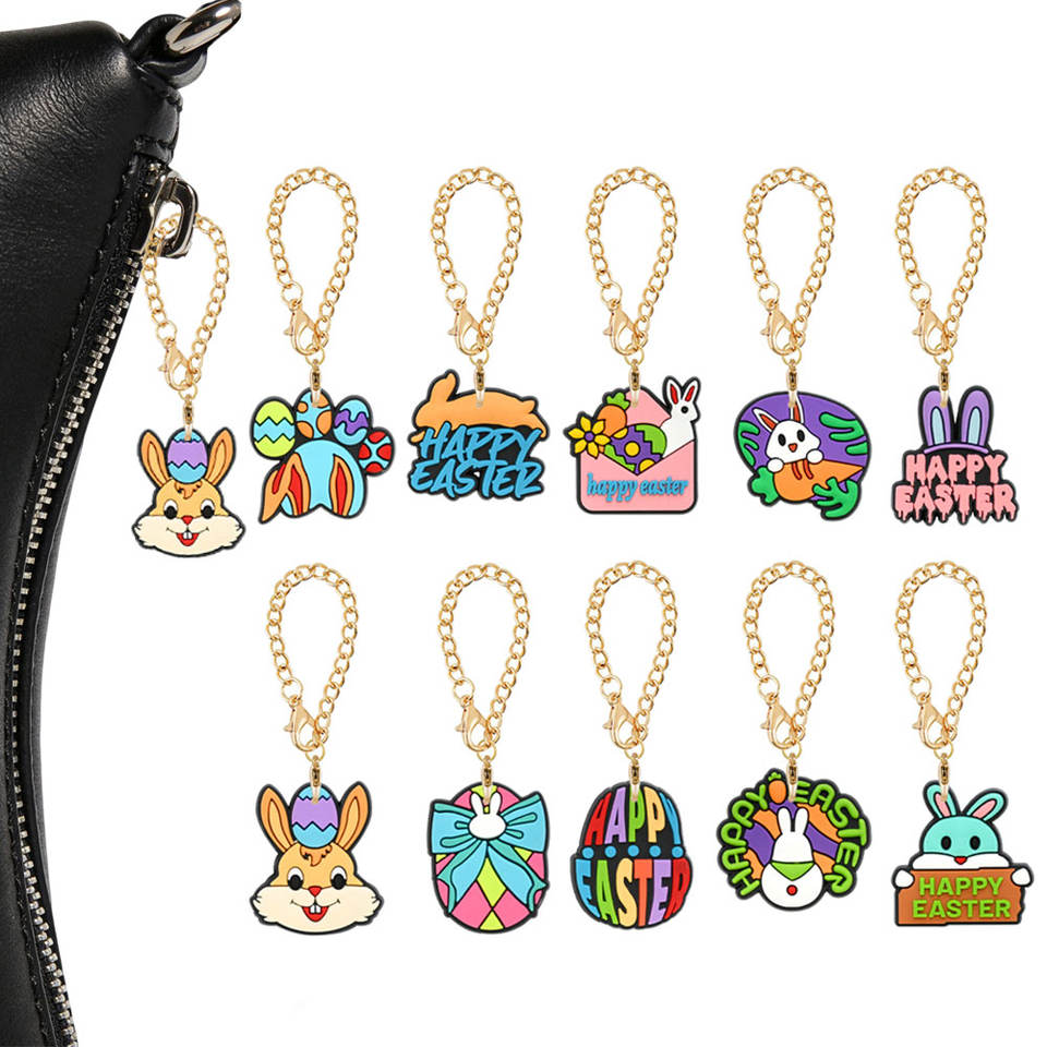 Colorful Easter PVC keychain charms