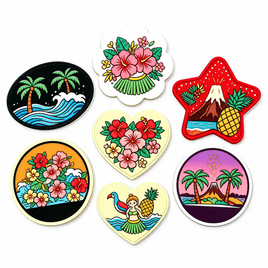 Hawaii beach PVC shoe charms set for foam clogs