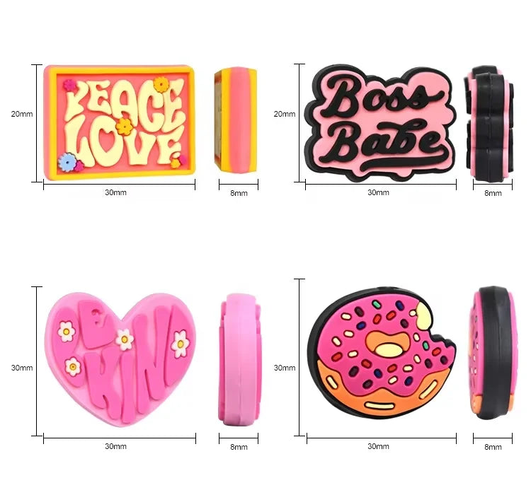 Kawaii cartoon beaded pendant pocket mirror detail