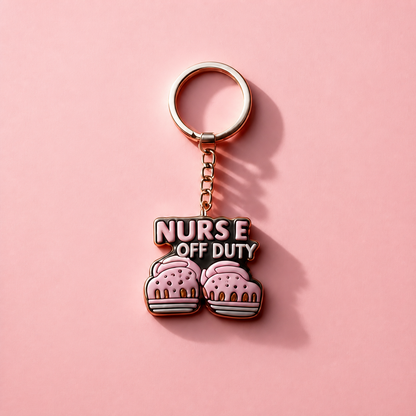 Medical PVC keychain Nurse Off Duty