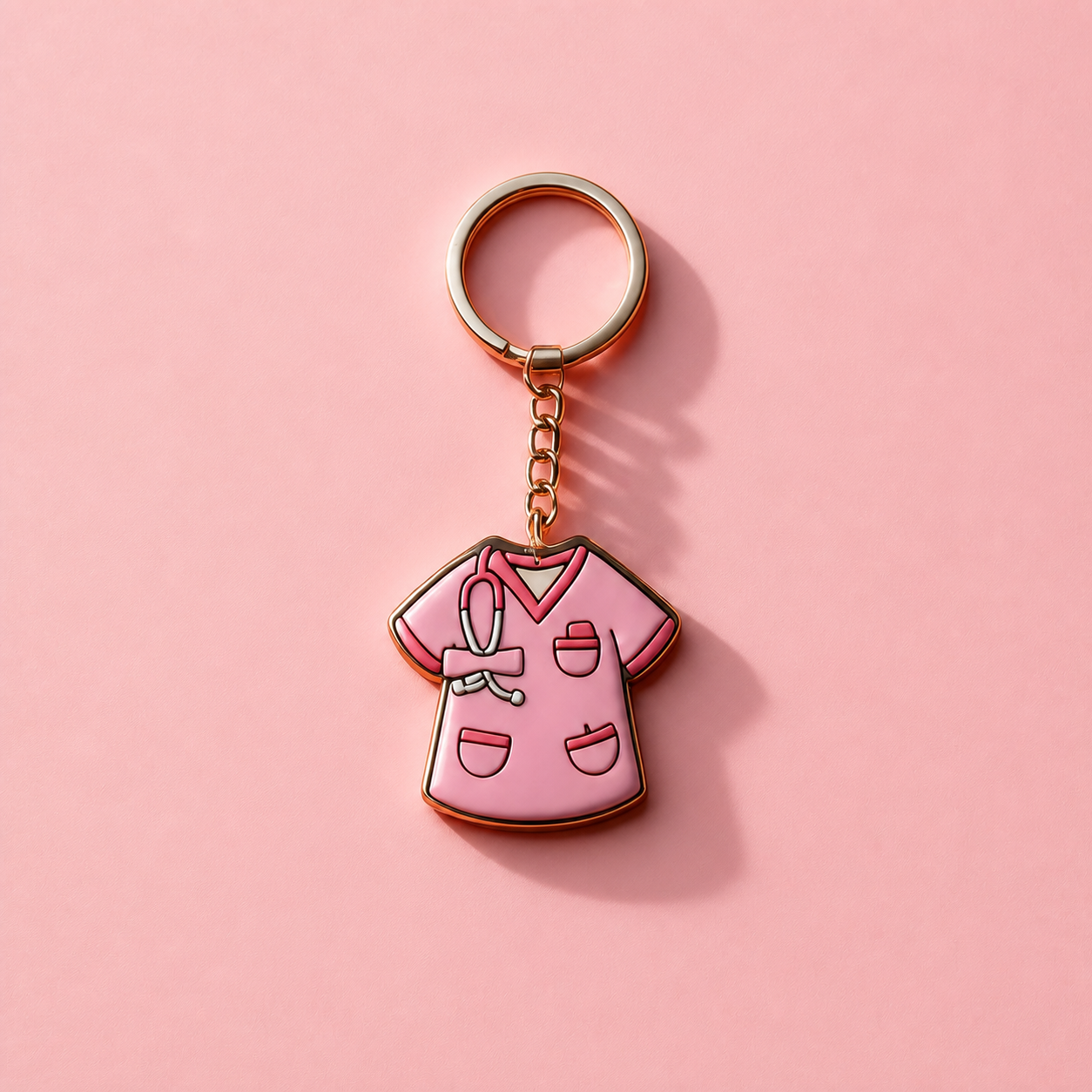 Medical PVC keychain Pink Scrub Top
