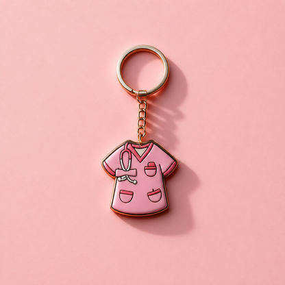 Medical PVC keychain Pink Scrub Top
