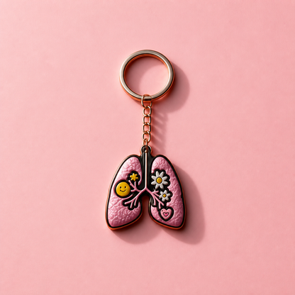 Medical PVC keychain Pink Lung