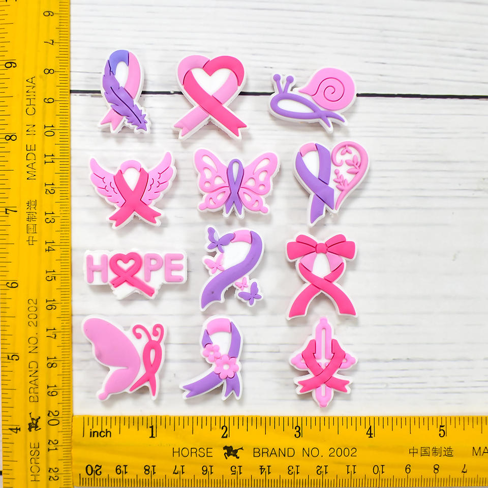Pink ribbon PVC pen topper