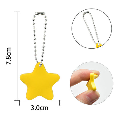 PVC star keychain with ball chain