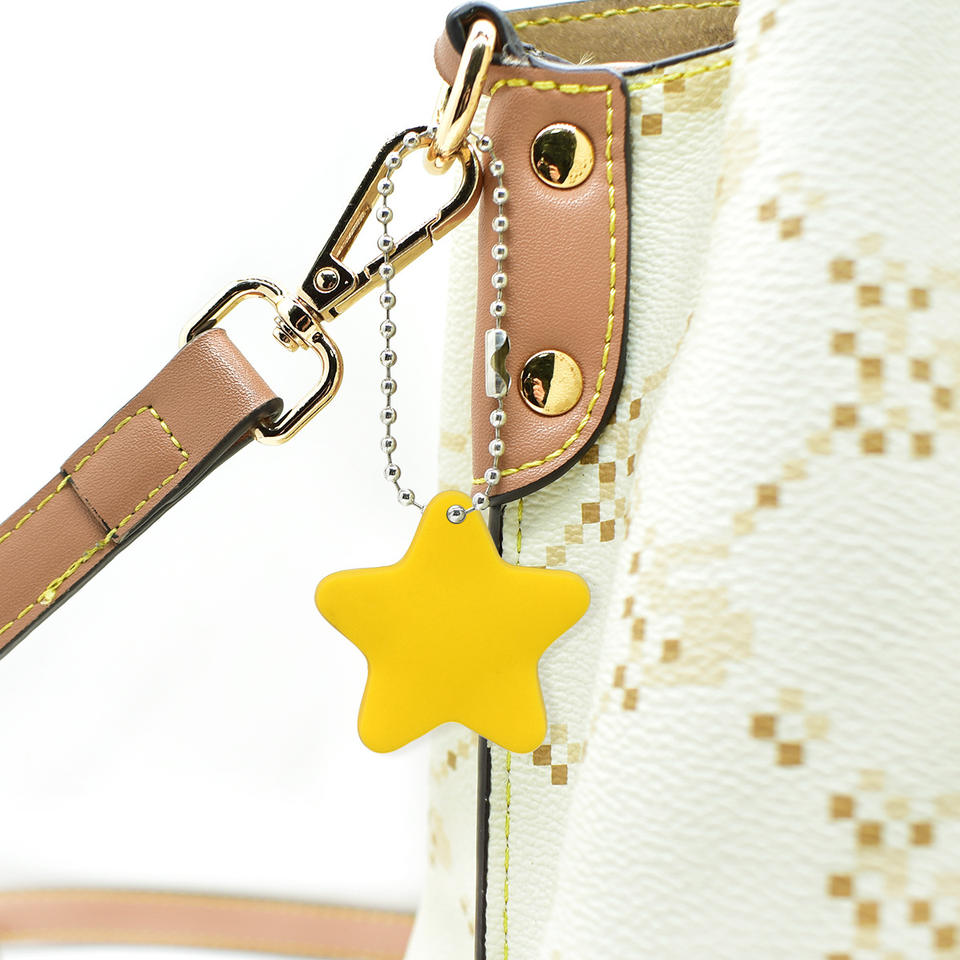 Solid color PVC star keychain accessory