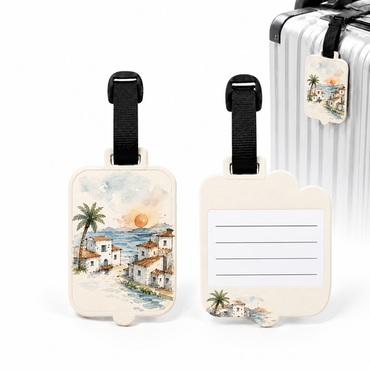 Soft PVC luggage tag with adjustable strap and address card