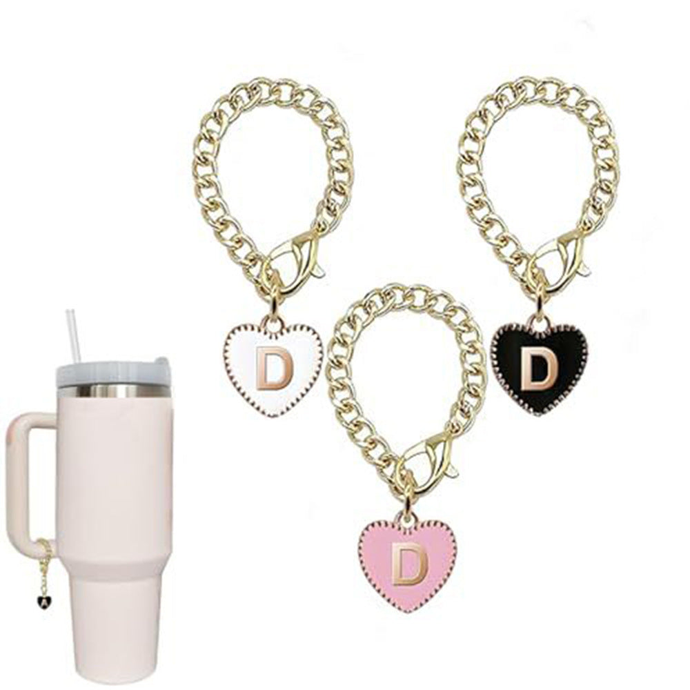 Stainless steel initial letter D pendant charm