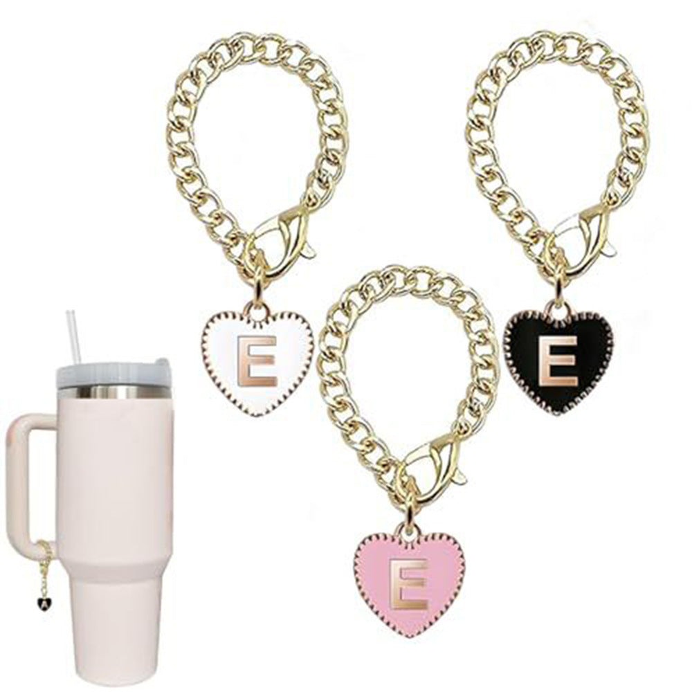 Stainless steel initial letter E pendant charm