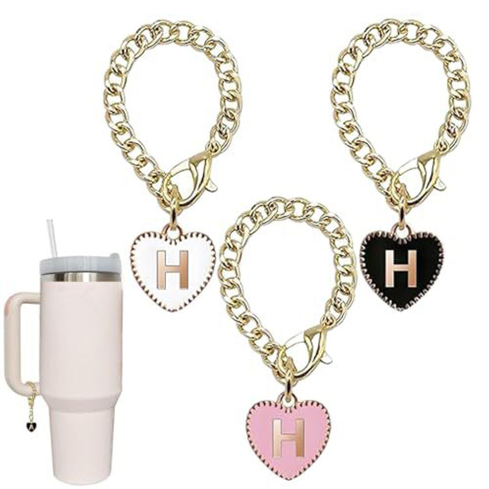 Stainless steel initial letter H pendant charm
