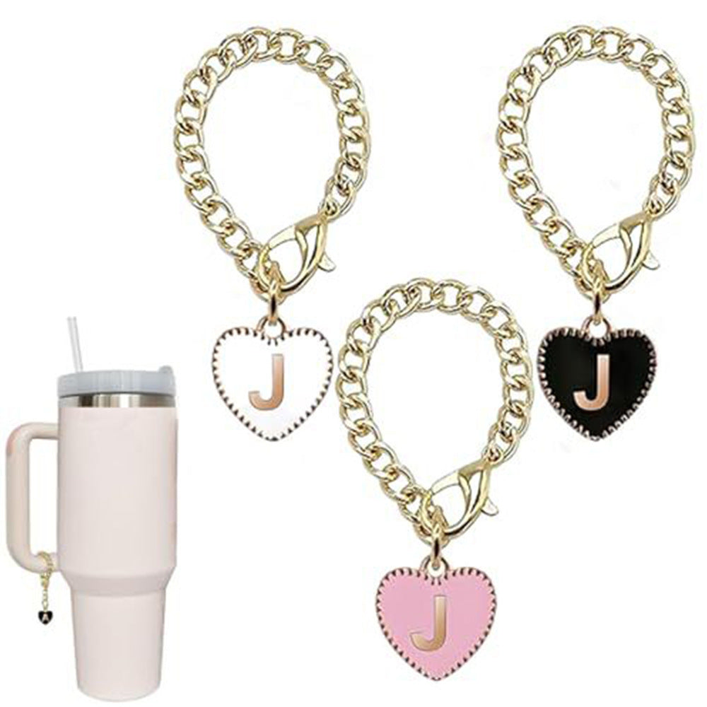 Stainless steel initial letter J pendant charm