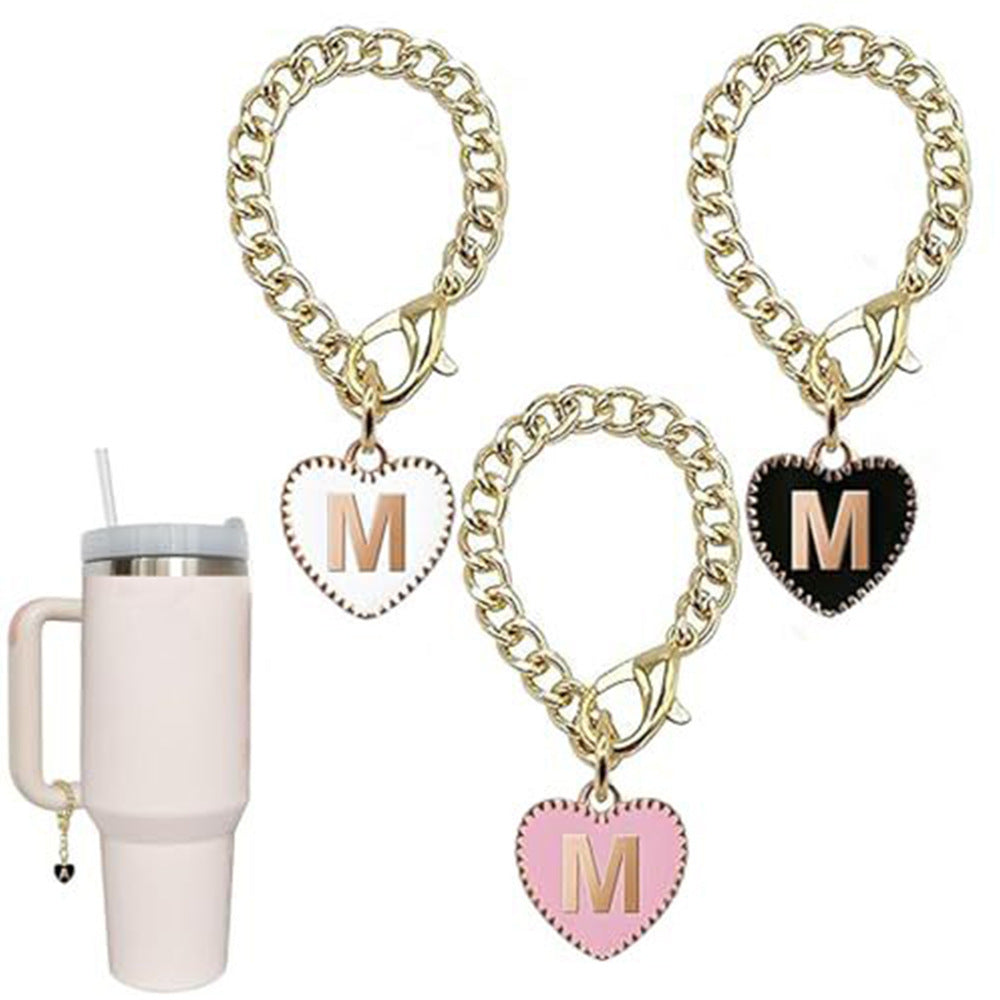 Stainless steel initial letter M pendant charm