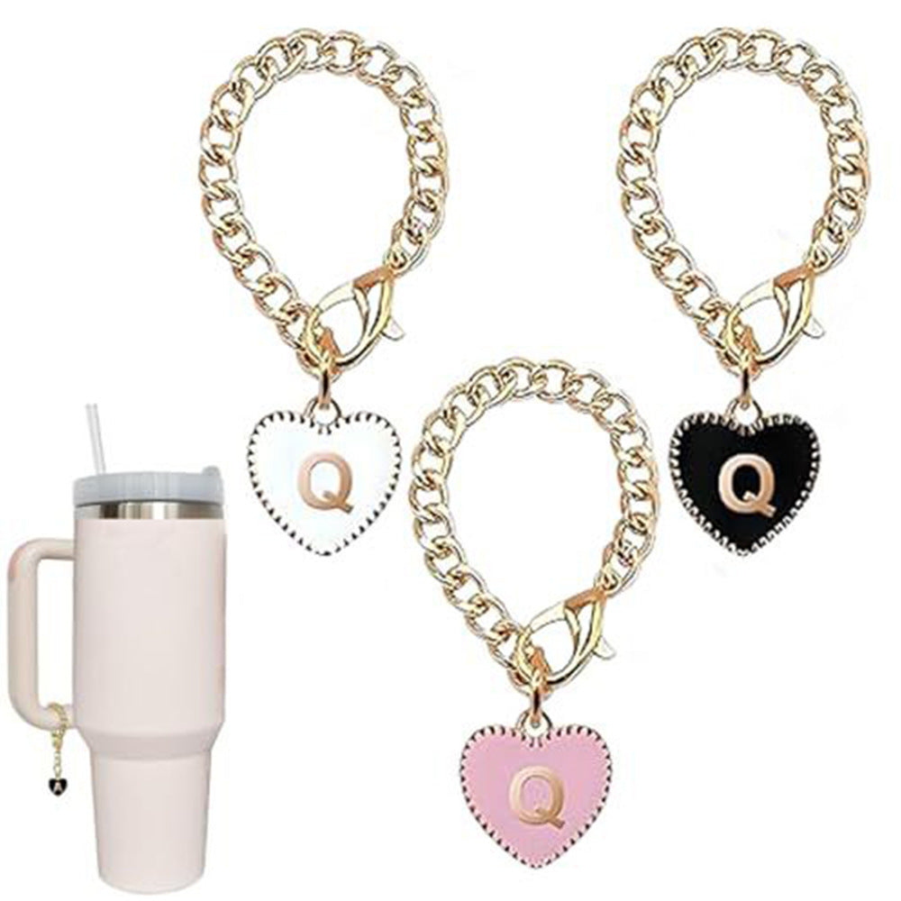 Stainless steel initial letter Q pendant charm