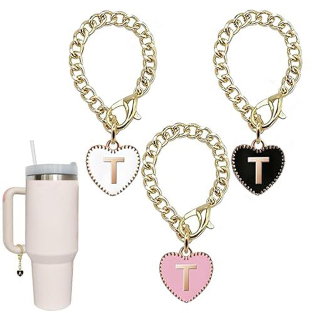 Stainless steel initial letter T pendant charm