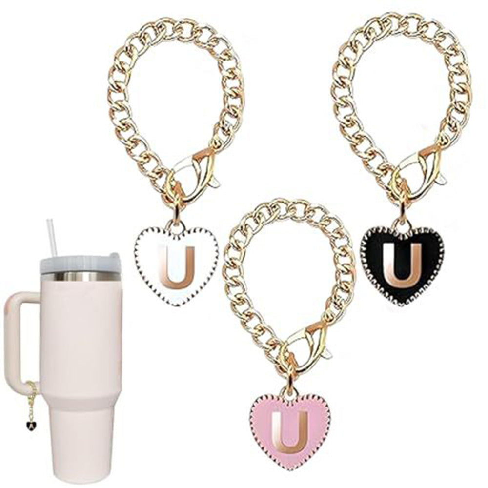 Stainless steel initial letter U pendant charm