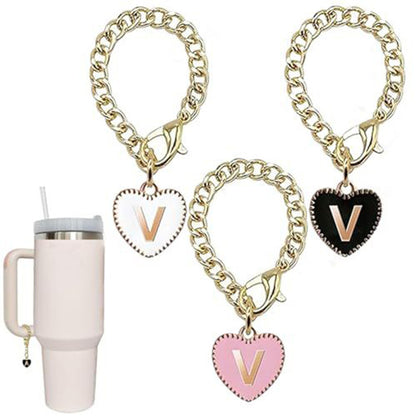 Stainless steel initial letter V pendant charm