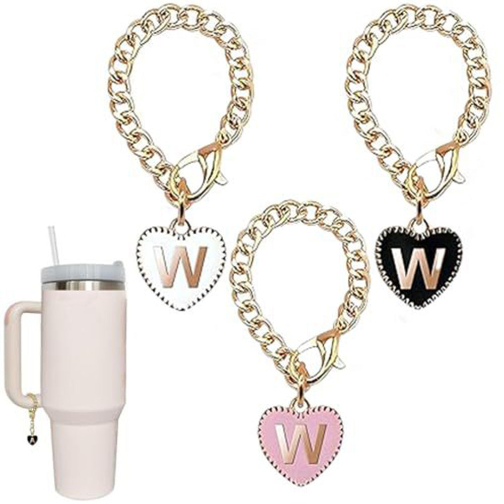 Stainless steel initial letter W pendant charm