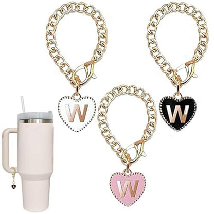 Stainless steel initial letter W pendant charm